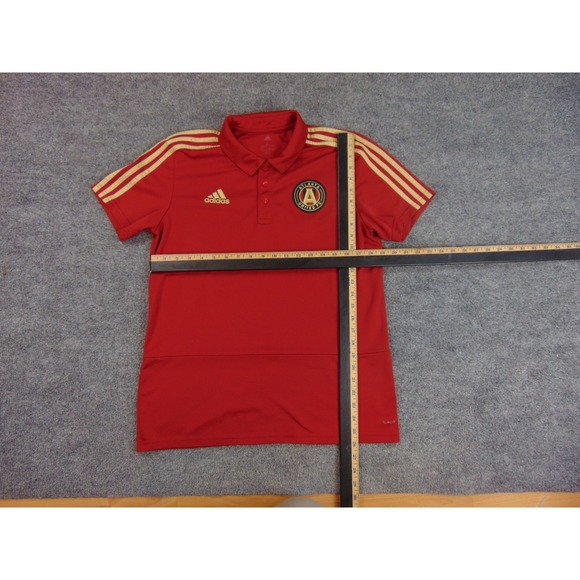 Atlanta United FC Shirt Mens Large Red Polo Soccer Adidas Climalite Red Soccer - Picture 2 of 7